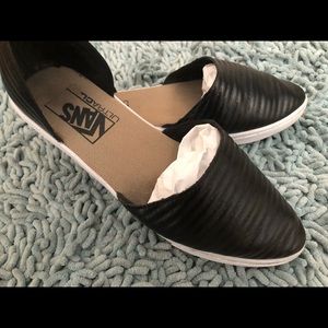Vans black moto skimmer slip on